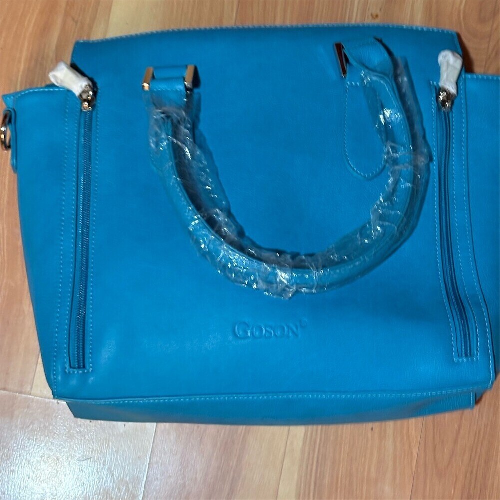 DFRobot BOSON Satchel Tote Handbag Womens Bright Blue Turquoise Detachable Strap